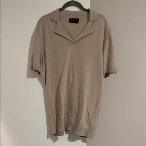 ASOS Men's Taupe Short-Sleeve Knit Polo